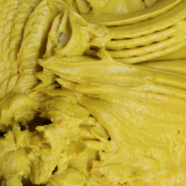 Golden milk gelato is a recipe that Gelato Village developed inspired by the Indian recipe for Turmeric Milk.