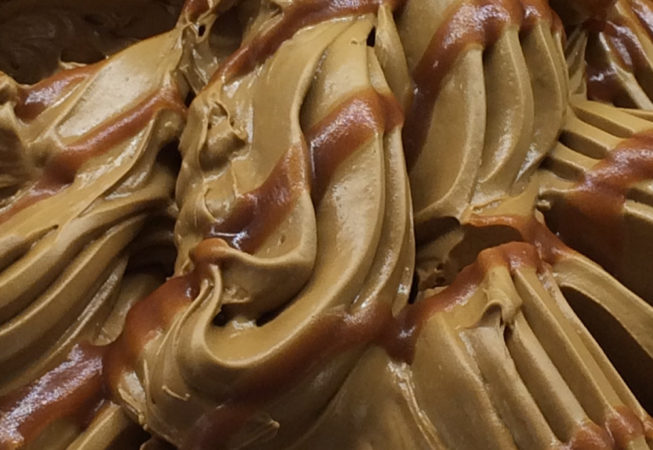 liquorice gelato, salted caramel gelato