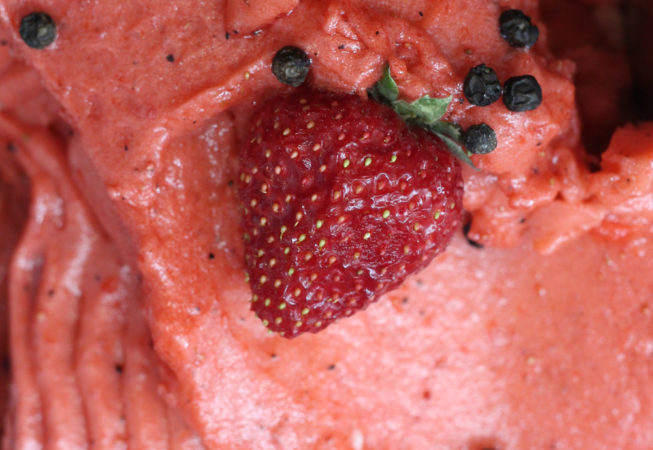 Strawberry and black pepper sorbetto - made from fresh, natural ingredients and dairy free.