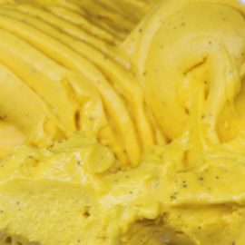 mango lassi gelato only at Gelato Village