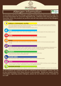 Gelato Village allergen information