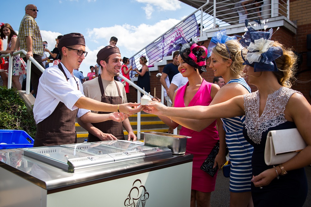 Gelato Village catering a wedding with their mobile gelato cabinet